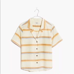 Madewell, Cream Striped Button Down shirt, Small
